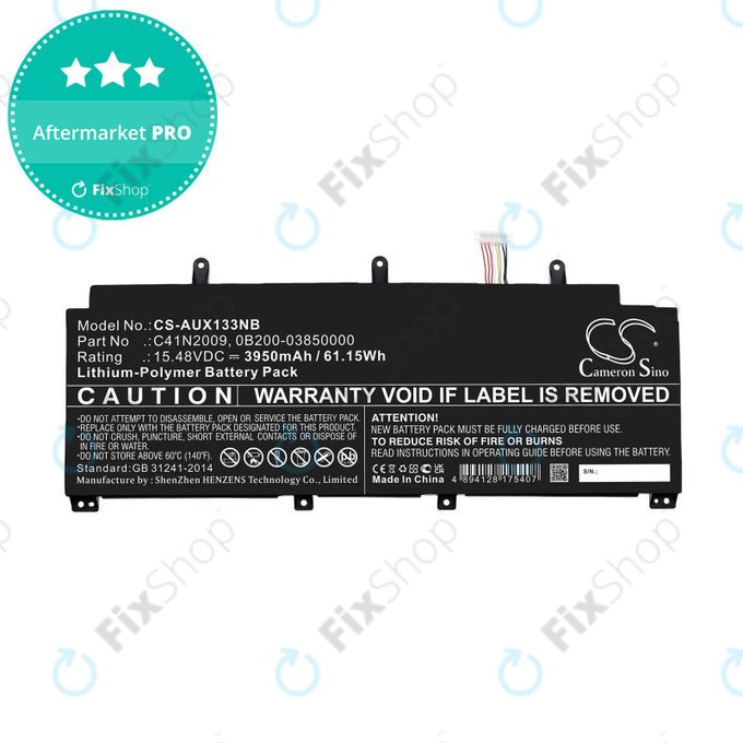 Baterie pro Asus ROG Flow X13 GV301QE-K6008, 3950mAh, Li-Pol, 15.48V, C41N2009, HQ