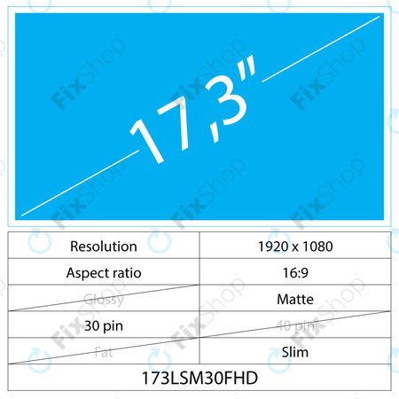 17.3 LCD Slim Matný 30 pin FHD