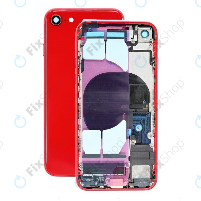 Apple iPhone SE (2nd Gen 2020) - Zadní Housing s Malými Díly (Red)