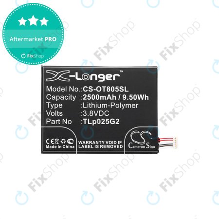 Baterie pro Alcatel One Touch Pixi 8", 2500mAh, Li-Pol, 3.8V, TLp025G2, HQ