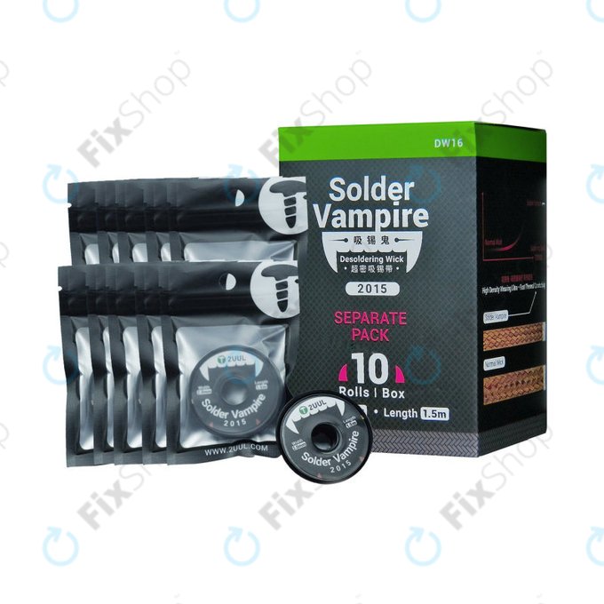 Odsávací lanko (knot) Solder Vampire , 2UUL DW16, samostatně balené, 10 rolí/box