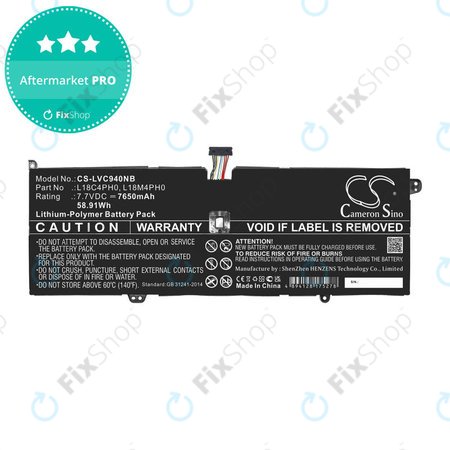 Baterie pro Lenovo Yoga C940, 7650mAh, Li-Pol, 7.7V, L18C4PH0, HQ