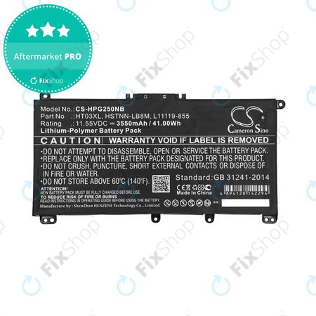 Baterie pro HP Pavilion 14, 15, 17, 3550mAh, Li-Pol, 11.55V, HT03XL, HQ