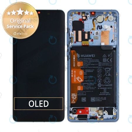 Huawei P30 Pro - LCD Displej + Dotykové Sklo + Rám + Baterie (Breathing Crystal) - 02352PGH Genuine Service Pack