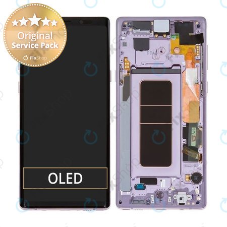 Samsung Galaxy Note 9 N960U - LCD Displej + Dotykové Sklo + Rám (Lavender Purple) - GH97-22269E, GH97-23737E, GH97-22270E Genuine Service Pack