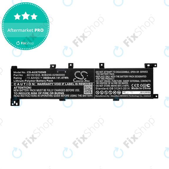 Baterie pro Asus A705QA, Asus F705MA-Bx030t, 3600mAh, Li-Pol, 11.52V, B31N1635, HQ