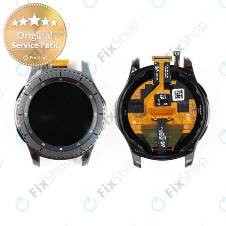 Samsung Gear S3 Frontier R760, R765 - LCD Displej + Dotykové Sklo + Rám (Space Gray) - GH97-19658A Genuine Service Pack