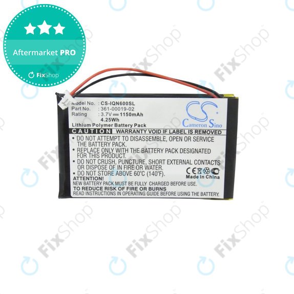 Baterie pro Garmin Nüvi 660, 660 FM, 1150mAh, Li-Pol, 3.7V, 361-00019-02, HQ
