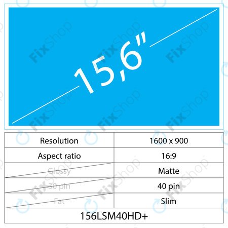 15.6 LCD Slim Matný 40 pin HD+