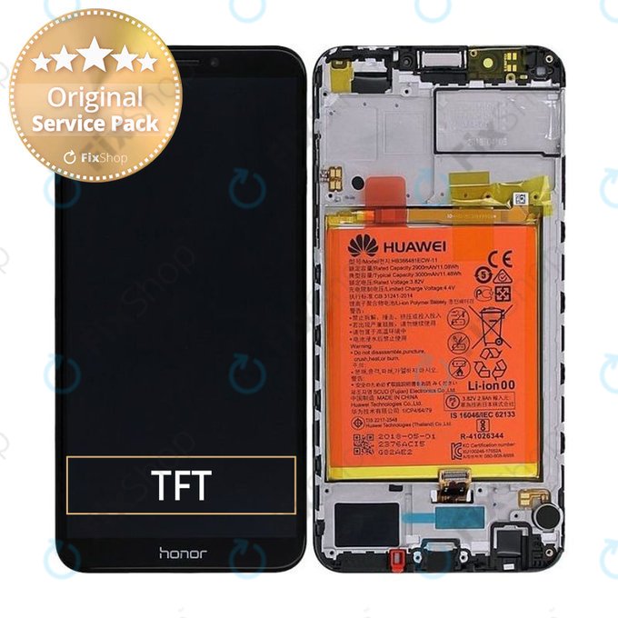 Huawei Honor 7C - LCD Displej + Dotykové Sklo + Rám + Baterie (Black) - 02351USW