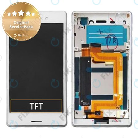 Sony Xperia M4 Aqua E2306 - LCD Displej + Dotykové Sklo + Rám (White) - 124TUL0010A Genuine Service Pack