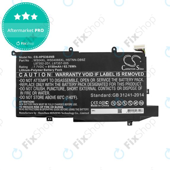 Baterie pro HP Spectre X360 14-EA0002NI, X360 14-EA0002NX, 8150mAh, Li-Pol, 7.7V, WS04XL, HQ