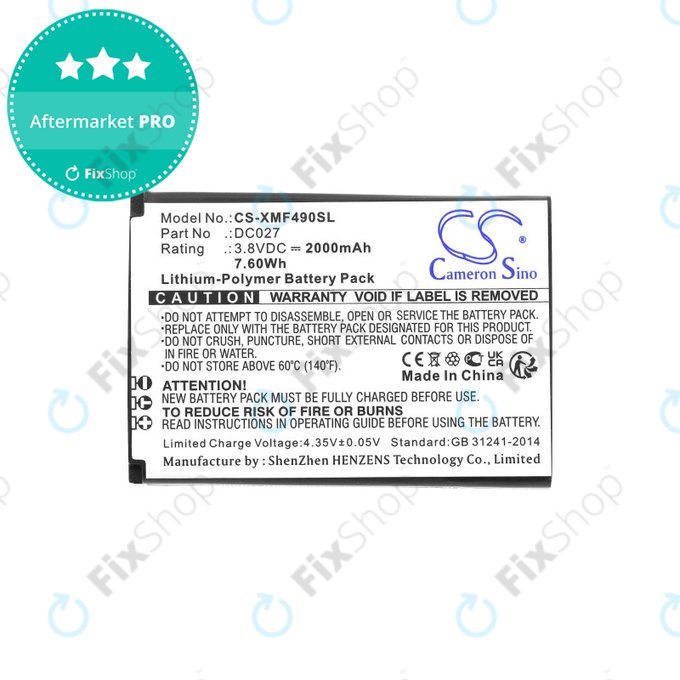 Baterie pro Xiaomi F490 4g, 2000mAh, Li-Pol, 3.8V, DC027, HQ