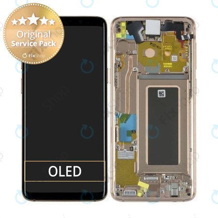 Samsung Galaxy S9 G960F - LCD Displej + Dotykové Sklo + Rám (Sunrise Gold) - GH97-21696E, GH97-21697E Genuine Service Pack