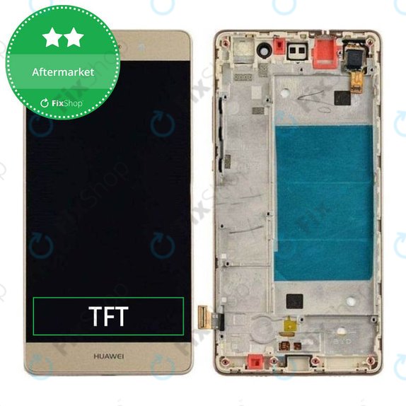 Huawei P8 lite - LCD Displej + Dotykové Sklo + Rám (Gold) TFT