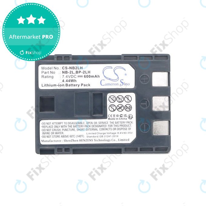 Baterie pro Canon EOS 350D, 400D, PowerShot S30, S60, S80, 600mAh, Li-Ion, 7.4V, NB-2LH, HQ