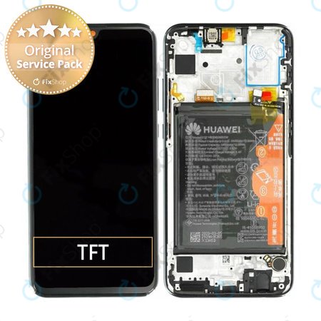 Huawei Honor 20e - LCD Displej + Dotykové Sklo + Rám + Baterie (Midnight Black) - 02353QEL Genuine Service Pack