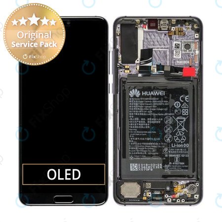 Huawei P20 Pro CLT-L29, CLT-L09 - LCD Displej + Dotykové Sklo + Rám + Baterie (Twilight) - 02351WTU Genuine Service Pack