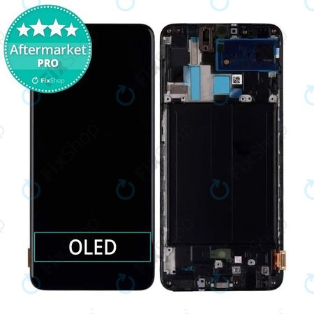 Samsung Galaxy A70 A705F - LCD Displej + Dotykové Sklo + Rám (Black) OLED
