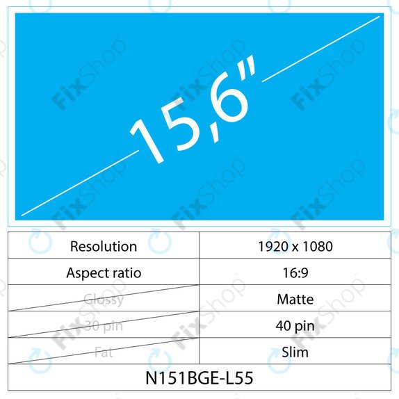 15.6 LCD Slim Matný 40 pin Full HD