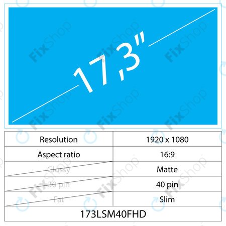 17.3 LCD Slim Matný 40 pin FHD