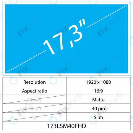 17.3 LCD Slim Matný 40 pin FHD