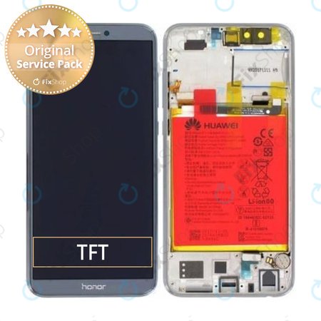 Huawei Honor 9 Lite - LCD Displej + Dotykové Sklo + Rám + Baterie (Glacier Grey) - 02351SNR Genuine Service Pack