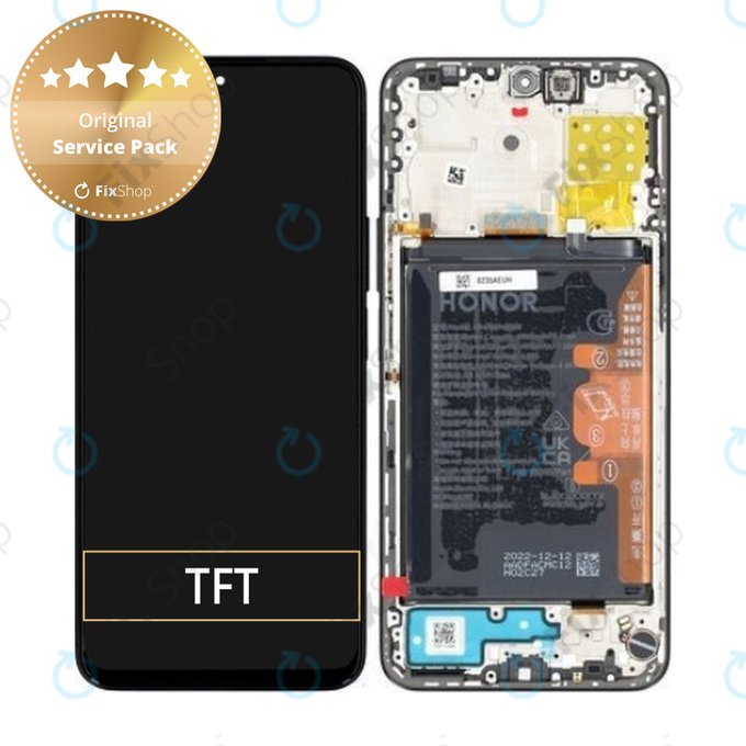 Honor X8a CRT-LX1 CRT-LX2 CRT-LX3 - LCD Displej + Dotykové Sklo + Rám + Baterie (midnight black) - 0235AEUH Genuine Service Pack