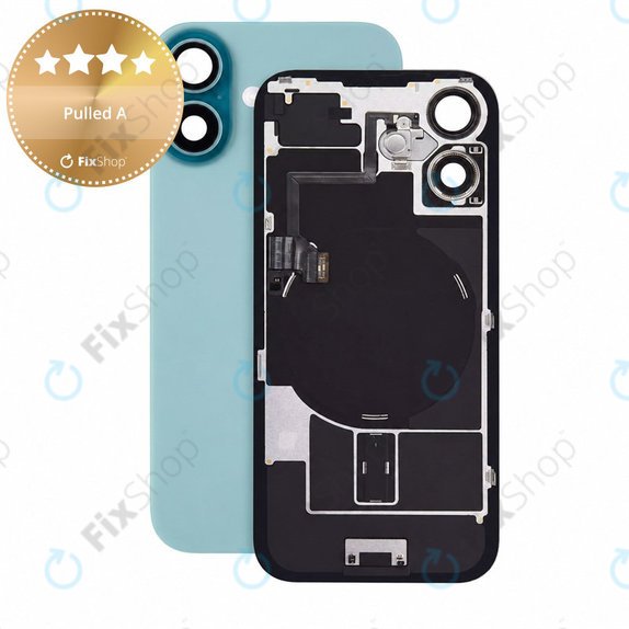 Sklo zadního housingu pro iPhone 16, Teal, Pulled A