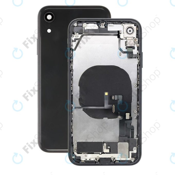 Apple iPhone XR - Zadní Housing s Malými Díly (Black)