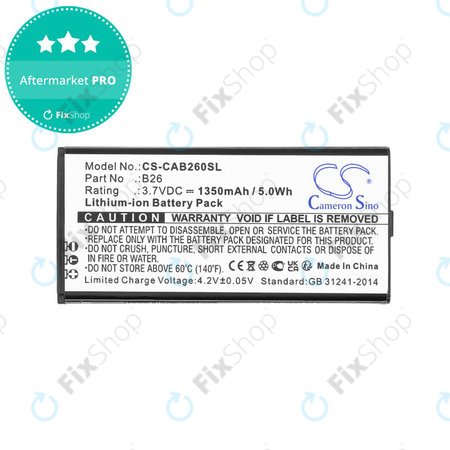 Baterie pro Cat B26, 1350mAh, Li-Ion, 3.7V, B26, HQ