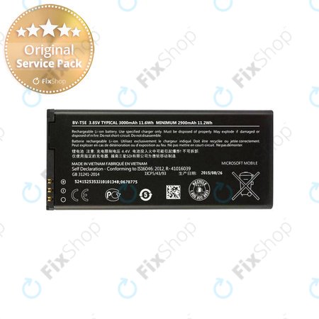 Microsoft Lumia 950,950 LTE, 950 Dual - Baterie BV-T5E, 2900mAh - 0670775 Genuine Service Pack