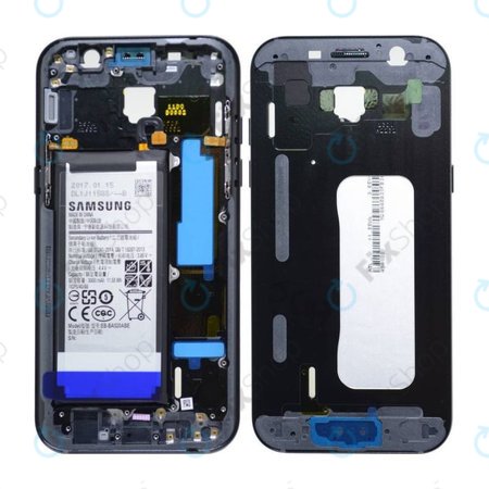 Samsung Galaxy A5 A520F (2017) - Středový Rám + Baterie (Černá) - GH82-13664A