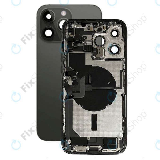 Apple iPhone 14 Pro Max - Zadní Housing s Malými Díly (Space Black)