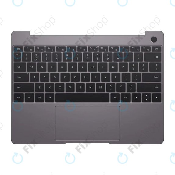 Huawei MateBook 13 2020 - Kryt C (Armrest) + Klávesnice + Touchpad UK Verze (Space Gray) - 02353MAW