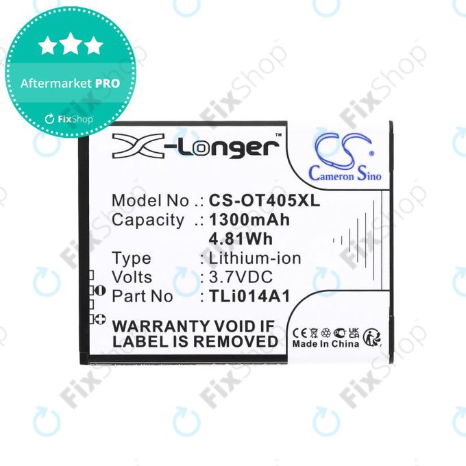 Baterie pro Alcatel OneTouch Evolve, 1300mAh, Li-Ion, 3.7V, TLi014A1, HQ