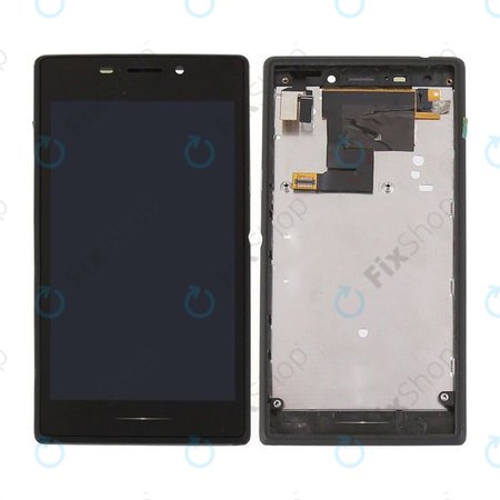 Sony Xperia M2 D2303 - LCD Displej + Dotykové sklo + Rám (Černá) - 78P7120001N