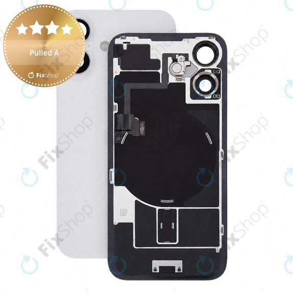 Sklo zadního housingu pro iPhone 16, White, Pulled A