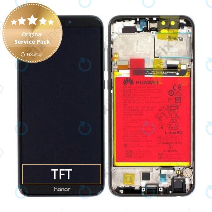 Huawei Honor 9 Lite - LCD Displej + Dotykové Sklo + Rám + Baterie (Midnight Black) - 02351SNN Genuine Service Pack