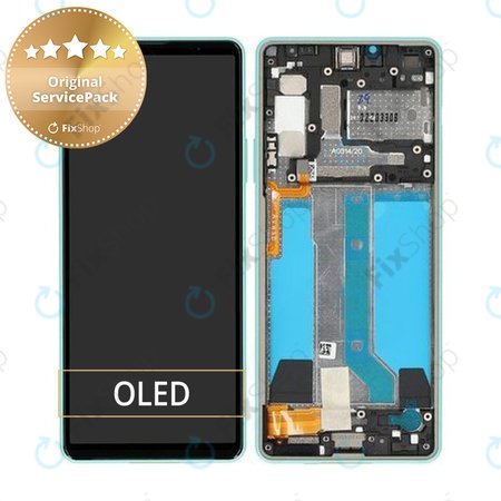 Sony Xperia 10 IV XQCC54 - LCD Displej + Dotykové Sklo + Rám (Mint) - A5047175A Genuine Service Pack