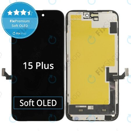 Displej Soft OLED pro iPhone 15 Plus - Dotykové sklo + Rám, DIAGNOSTIC