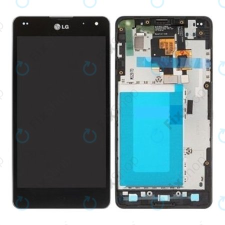 LG Optimus G E975 - LCD Displej + Dotykové sklo + Rám (Černá) - ACQ86366901
