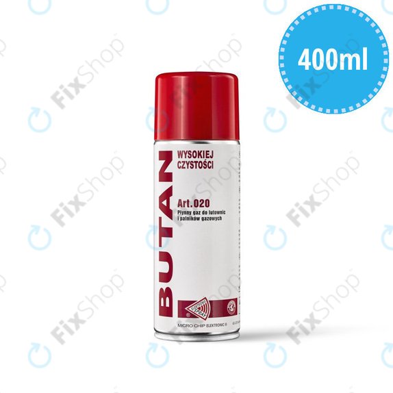 Butan ve spreji, vysoká čistota, 400 ml