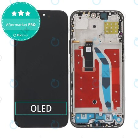 Honor 200 Lite - LCD Displej + Dotykové Sklo + Rám (Midnight Black) OLED
