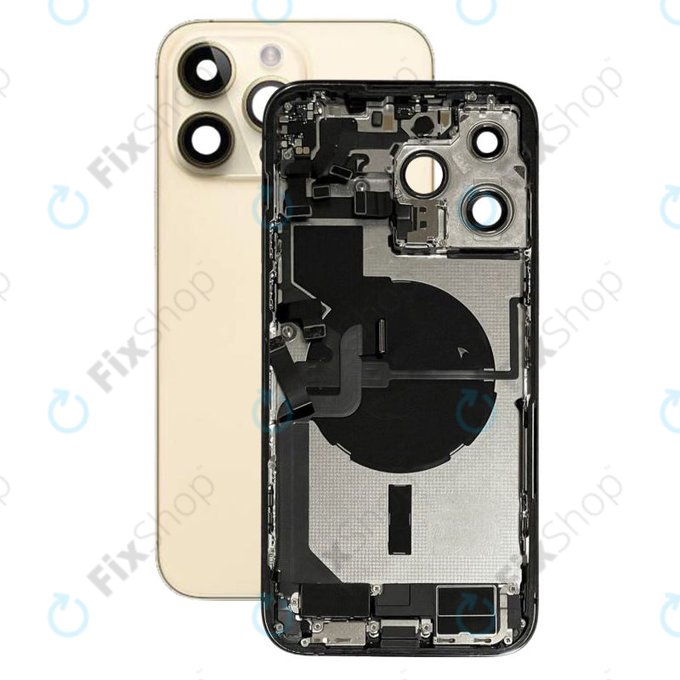 Apple iPhone 14 Pro Max - Zadní Housing s Malými Díly (Gold)