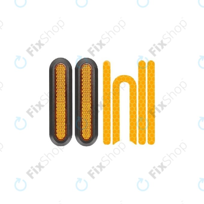 Xiaomi Mi Electric Scooter 1S, 2 M365, Essential, Pro, Pro 2 - Boční Dekorace Zadního Kola + Reflexní Pásek (Yellow)