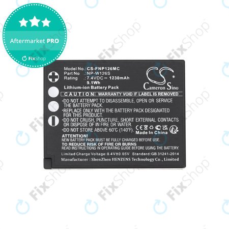 Baterie pro Fujifilm Finepix Hs30, X-T30, 1230mAh, Li-Ion, 7.4V, NP-W126S, HQ