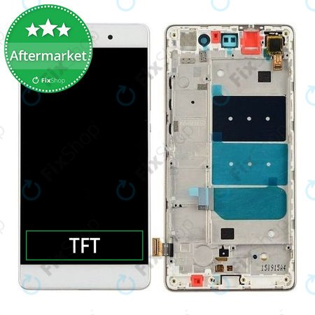 Huawei P8 lite - LCD Displej + Dotykové Sklo + Rám (White) TFT