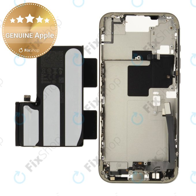 Střední Rám s Baterií pro iPhone 16 Pro Max | White Titanium | ZD076-00694 | Genuine Apple