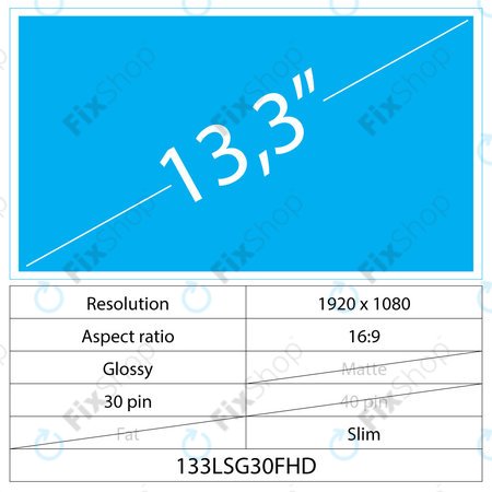 13.3 LCD Slim Lesklý 30 pin FHD